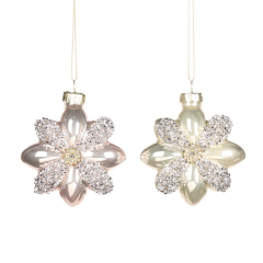 Елочная игрушка "Цветок" 8 см, в ассортименте