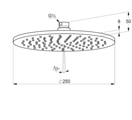 Лейка для душа Kludi A-QA 6432505-00, потолочная, 25 см, хром