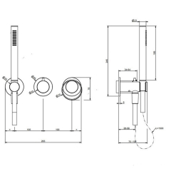 Внешняя часть Gessi Anello 63345.299 смесителя для душа, черный матовый