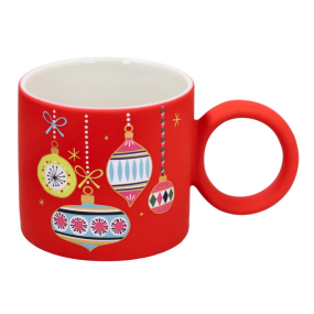 Кружка "Елочные украшения" 350 мл, красная