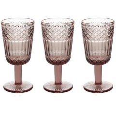 Набор бокалов Glass Claire 270 мл, 3 шт, розовый