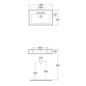 Раковина накладная RAK Ceramics Scoop 65х42 LASC00001
