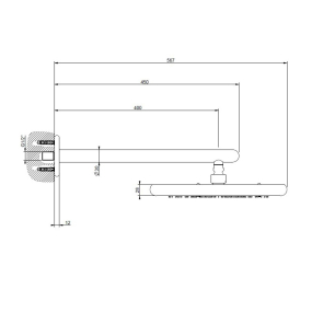 Лейка для душа Gessi Goccia 33756.299, с кронштейном, черный матовый