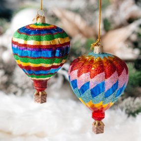 Елочная игрушка "Воздушный шар" 9 см, в ассортименте