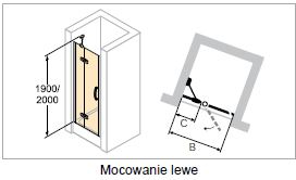 Распашная дверь Huppe Aura elegance 80х190 400101.092.322, прозрачное стекло 6 мм, профиль хром