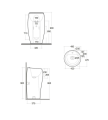 Раковина напольная RAK Ceramics Cloud 49,5х49,5 CLOFS5001500A