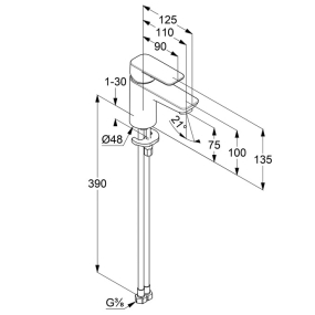 Смеситель для раковины Kludi Pure&Style 400280575, хром