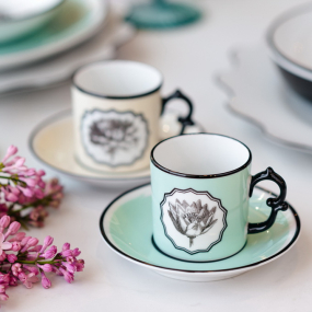 Набор чашек кофейных с блюдцами Herbariae 97 мл, 4 предмета