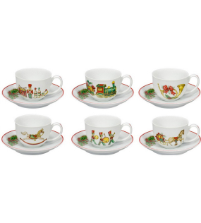 Набор чашек чайных с блюдцами Christmas Magic 278 мл, 12 предметов