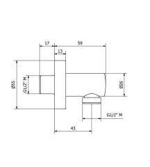 Вывод для душа iB Rubinetti Shower&Co SH060CC, хром