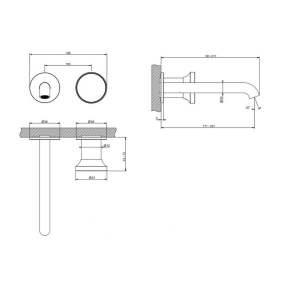 Внешняя часть Gessi Origini 66088.149 смесителя для раковины, никель матовый