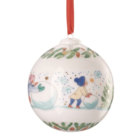 Елочный шар "Лепим снеговика" 6 см