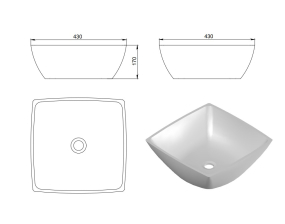 Раковина Holbi Jupiter SR 43x43, из Soft Rock, белая матовая, с клапаном