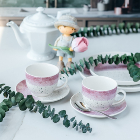 Набор чашек для капучино с блюдцами Edge Shade 260 мл, 8 предметов