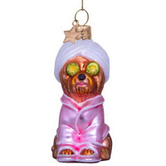 Елочная игрушка "Собачка после душа" 9,5 см