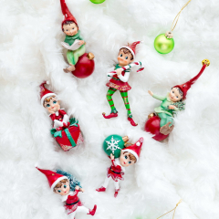 Игрушка на елку "Помощник Пикси с веточками" 14 см