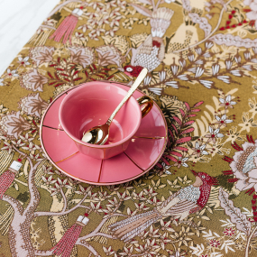 Чашка кофейная с блюдцем Vintage 200 мл, розовая