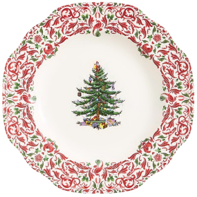 Набор тарелок столовых Spode Christmas Tree Yuletide "Елка" 27 см, 4 шт, волнистый край