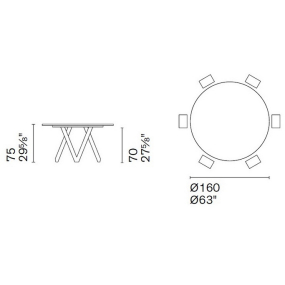 Стол Calligaris Cartesio 160х160 CS4092, Bronze