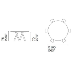 Стол Calligaris Cartesio 160х160 CS4092, Bronze