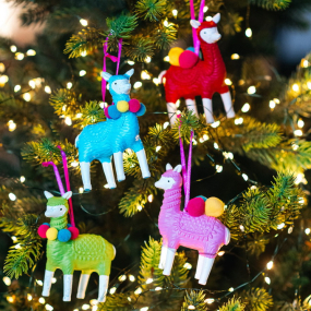 Игрушка на елку "Альпака голубая" 9,9 см