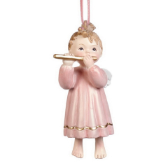 Новогодняя игрушка "Ангелочек с флейтой" 8,5 см