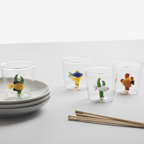 Стакан Marine Garden 340 мл, белая рыба и зеленая водоросль