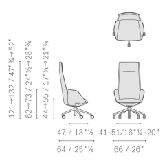 Кресло офисное Poltrona Frau Cercle, Inchiostro