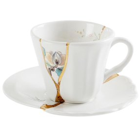 Чашка кофейная с блюдцем Kintsugi, декор 3
