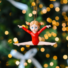 Елочная игрушка "Гимнастка в красном" 10,8 см