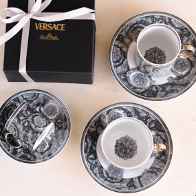 Чашка кофейная высокая с блюдцем Versace Barocco Haze 230 мл