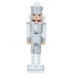 Фигурка "Щелкунчик в блестках" 38 см, цвет серебристо-белый Фигурка "Щелкунчик в блестках" 38 см, цвет серебристо-белый