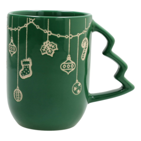 Кружка Snowy Xmas 540 мл, зеленая
