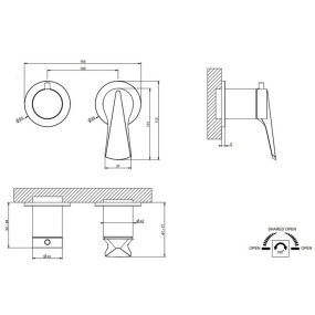 Внешняя часть Gessi Ventaglio 72038.727 смесителя для душа, латунь матовая