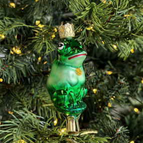 Елочная игрушка на клипсе "Принц-лягушка" 8 см
