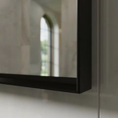 Зеркало Mebelvann Bello 120х90, с подсветкой, черная рама