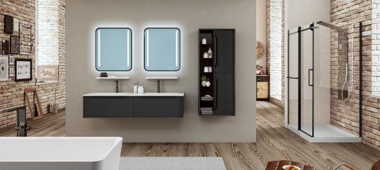 Тумба с раковиной Kolpa-San Ramona OUR 160х50, с сифоном, Антрацит