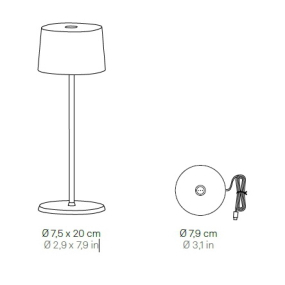 Лампа настольная Zafferano Olivia Micro 20 см, песочная