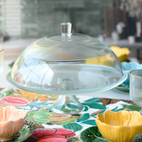 Блюдо для торта на ножке с крышкой Clear Trasparente 33х28 см