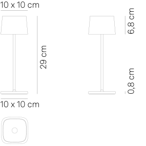 Лампа настольная Zafferano Ofelia Pro 29 см, серо-зеленая