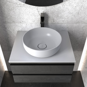 Раковина Kolpa-San Soft 380 On, 36х36, из Kerrok, с клапаном,  белая