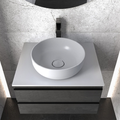 Раковина Kolpa-San Soft 380 On, 36х36, из Kerrok, с клапаном,  белая