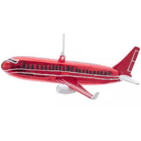 Новогодняя игрушка "Красный самолет" 15,2 см