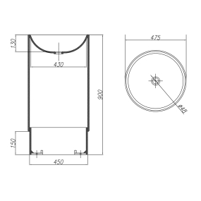 Раковина Kolpa-San Heaven Basin WH, 48x48x90, из Kerrock, белая