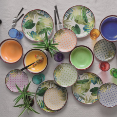 Набор посуды на 6 персон Madison Jungle Multicolor, 18 предметов
