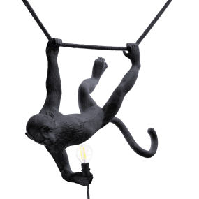 Лампа подвесная Seletti Monkey Lamp Swing Outdoor 44 см, черная
