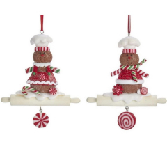 Елочная игрушка "Пряничный человечек на скалке" 10,4 см, в ассортименте Елочная игрушка "Пряничный человечек на скалке" 10,4 см, в ассортименте