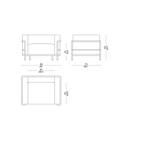 Кресло Cassina LC3, Grafite