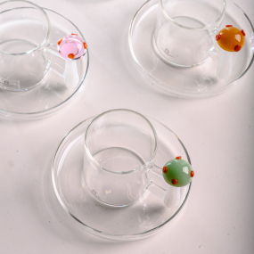 Чашка для эспрессо с блюдцем "Зеленый гриб" Alice 100 мл