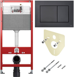 Комплект инсталляции TECE base kit + кнопка черная матовая, 4в1, 9400414